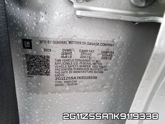 2G11Z5SA7K9119338 фото 2