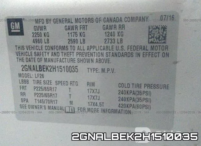 2GNALBEK2H1510035 фото 6