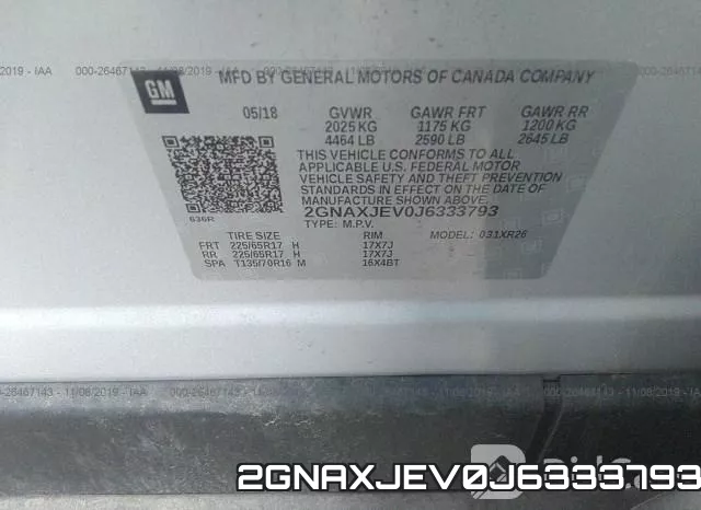 2GNAXJEV0J6333793 фото 8