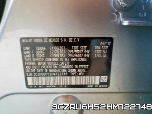 3CZRU6H52HM722748 фото 2