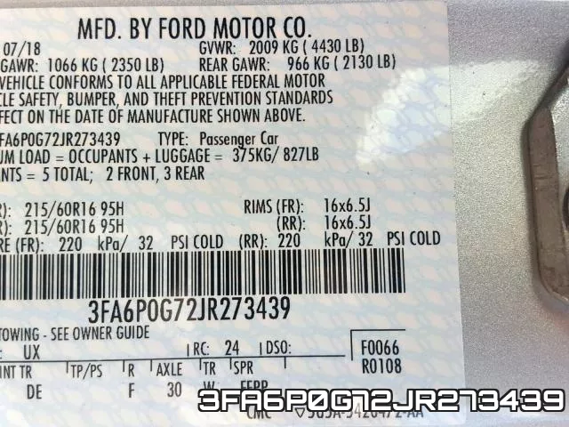 3FA6P0G72JR273439 фото 2