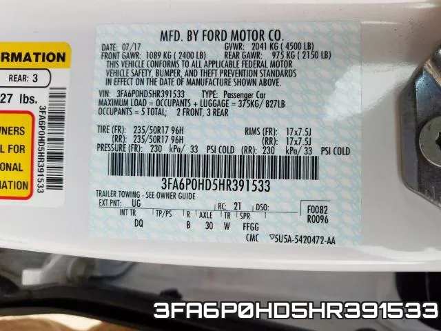 3FA6P0HD5HR391533 фото 2
