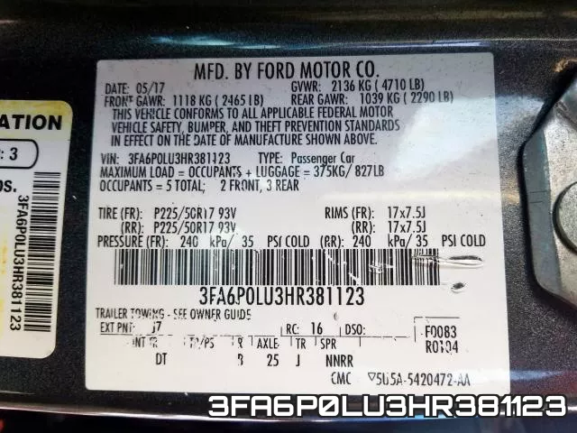 3FA6P0LU3HR381123 фото 2