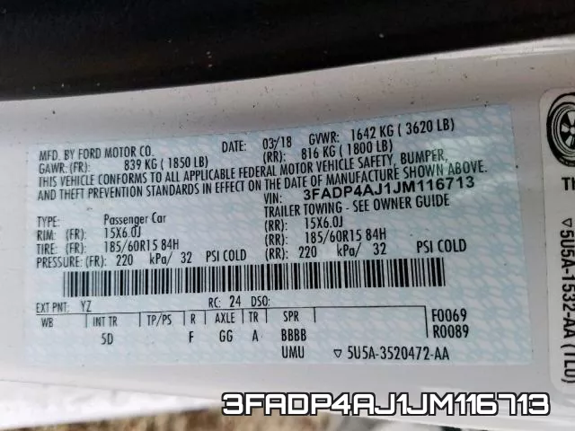 3FADP4AJ1JM116713 фото 2