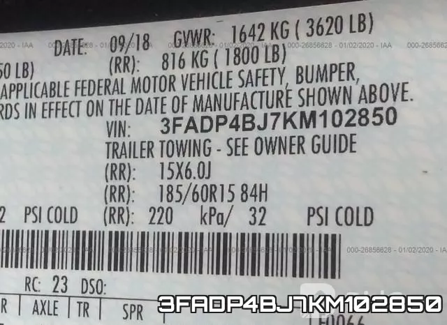 3FADP4BJ7KM102850 фото 10