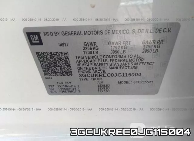 3GCUKREC0JG115004 фото 10