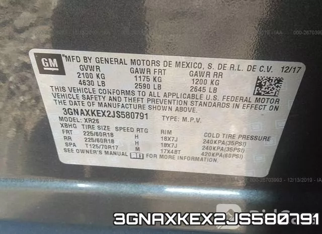 3GNAXKEX2JS580791 фото 9