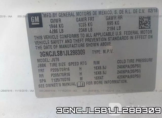 3GNCJLSB1JL288309 фото 7
