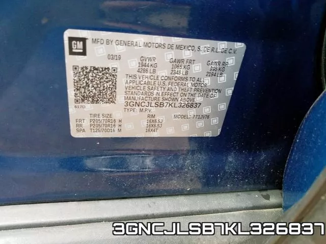 3GNCJLSB7KL326837 фото 2