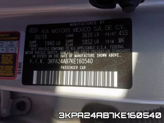 3KPA24AB7KE160540 фото 2