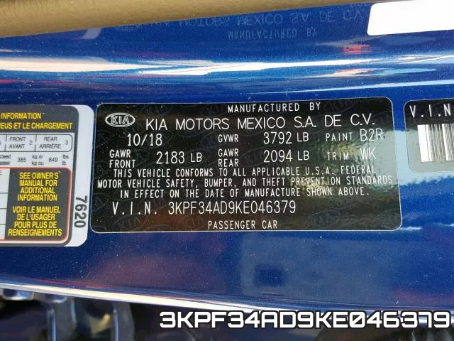 3KPF34AD9KE046379 фото 2