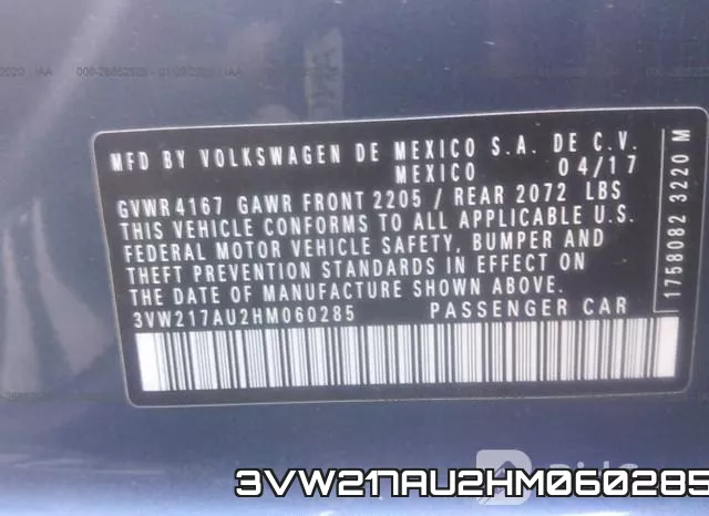 3VW217AU2HM060285 фото 8