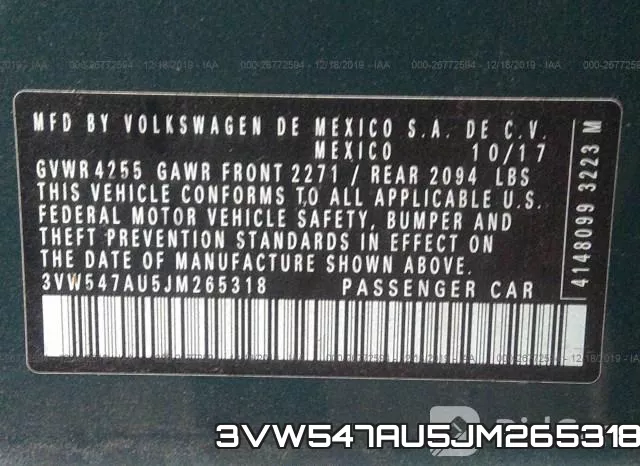 3VW547AU5JM265318 фото 7