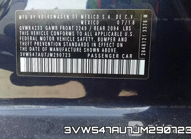3VW547AU7JM290723 фото 10