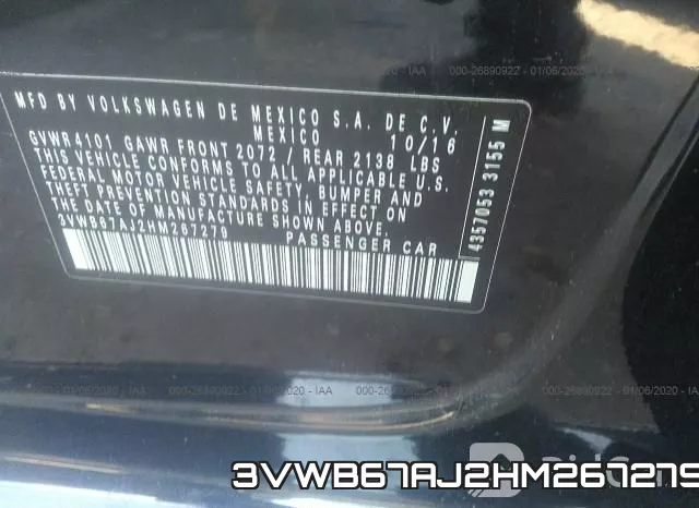 3VWB67AJ2HM267279 фото 7