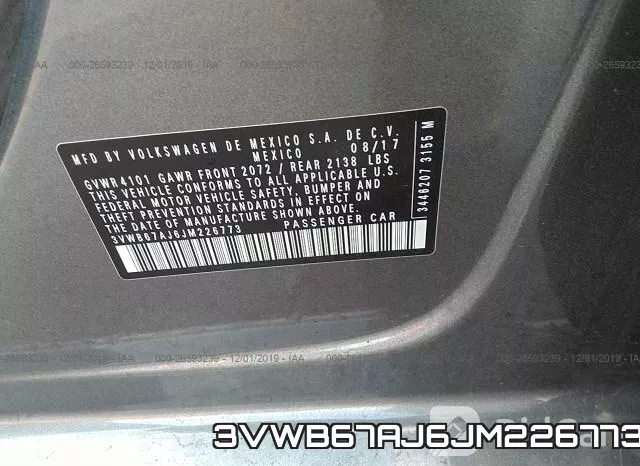 3VWB67AJ6JM226773 фото 9