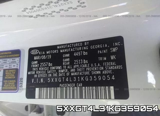 5XXGT4L31KG359054 фото 9