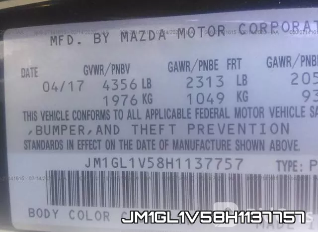 JM1GL1V58H1137757 фото 8