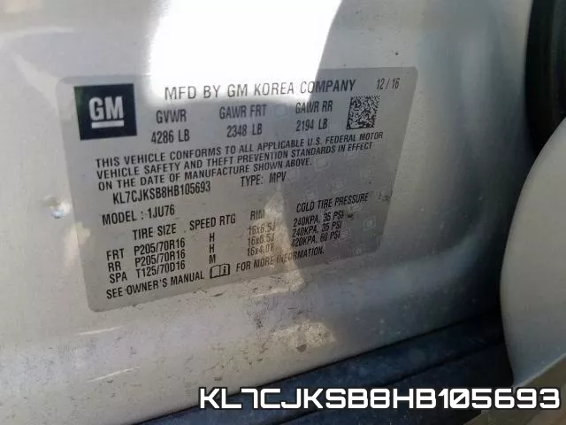 KL7CJKSB8HB105693 фото 2