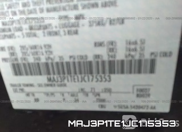 MAJ3P1TE1JC175353 фото 8