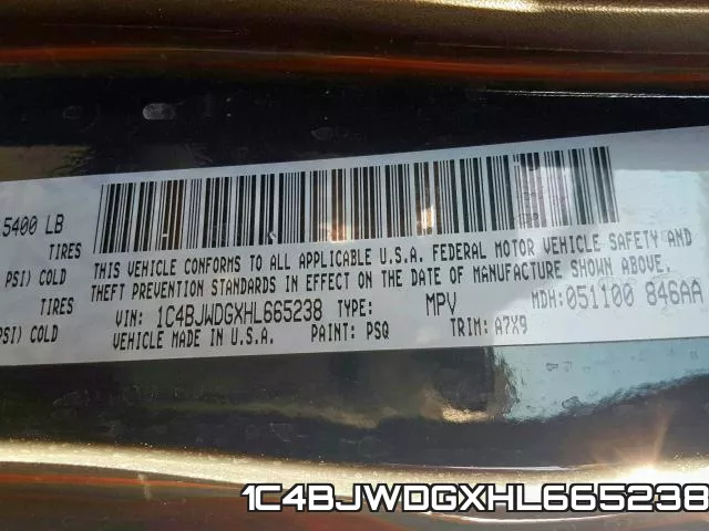 1C4BJWDGXHL665238 фото 2