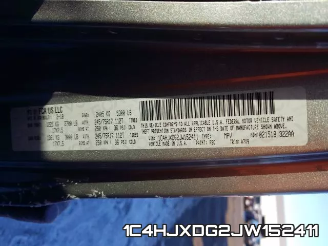 1C4HJXDG2JW152411 фото 2