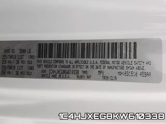 1C4HJXEG8KW610338 фото 2