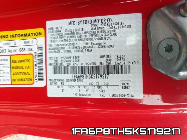 1FA6P8TH5K5179217 фото 2