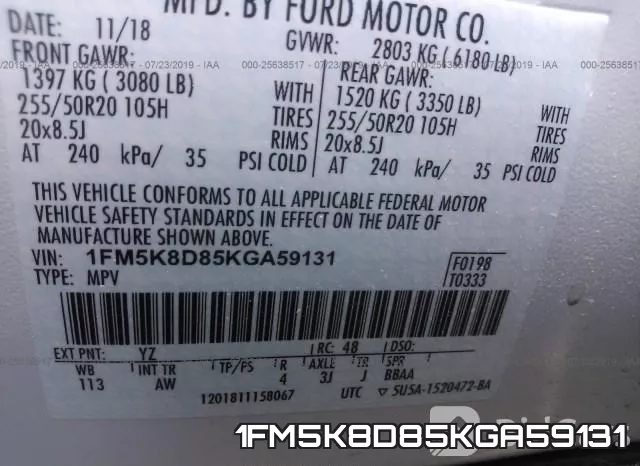 1FM5K8D85KGA59131 фото 9