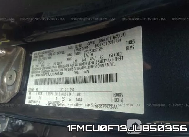 1FMCU0F73JUB50356 фото 7
