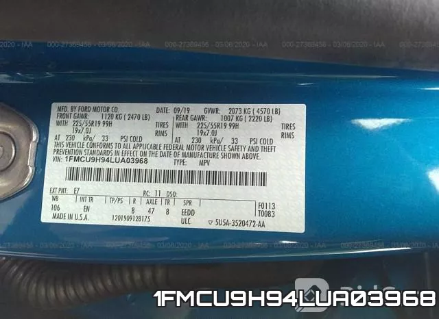 1FMCU9H94LUA03968 фото 8