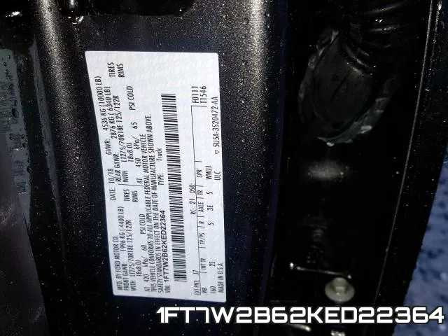 1FT7W2B62KED22364 фото 2