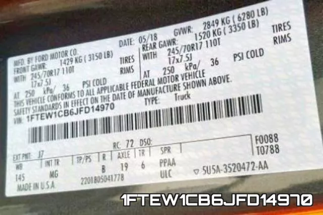 1FTEW1CB6JFD14970 фото 2
