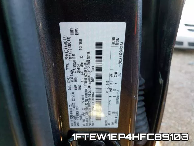 1FTEW1EP4HFC89103 фото 2