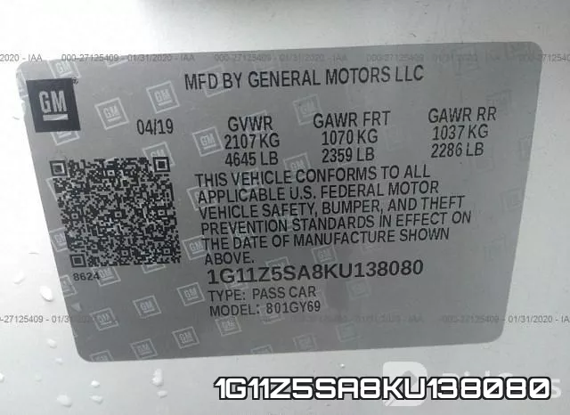 1G11Z5SA8KU138080 фото 7