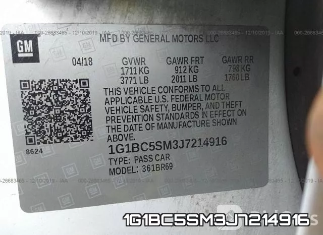 1G1BC5SM3J7214916 фото 8