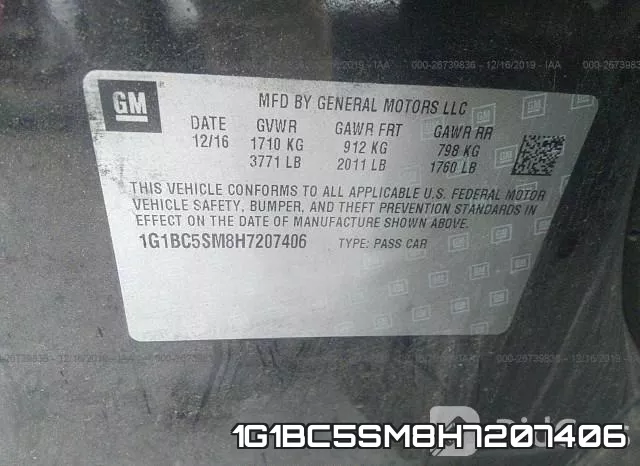 1G1BC5SM8H7207406 фото 9