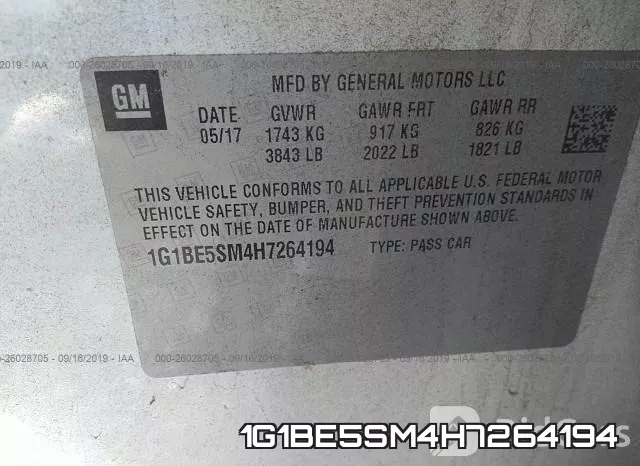 1G1BE5SM4H7264194 фото 8