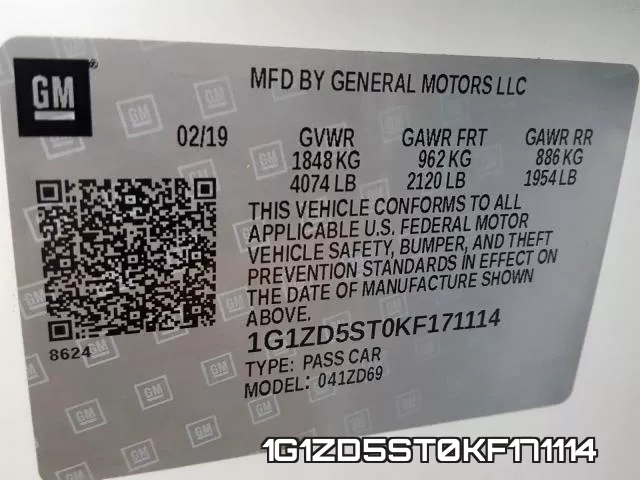 1G1ZD5ST0KF171114 фото 2