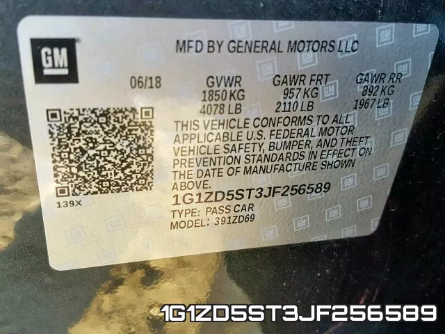 1G1ZD5ST3JF256589 фото 2