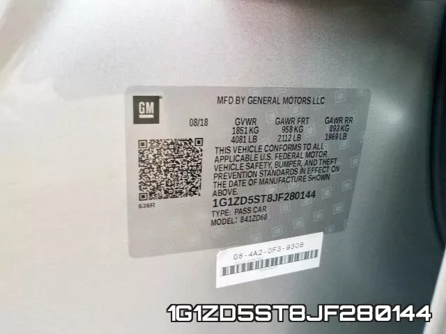 1G1ZD5ST8JF280144 фото 2