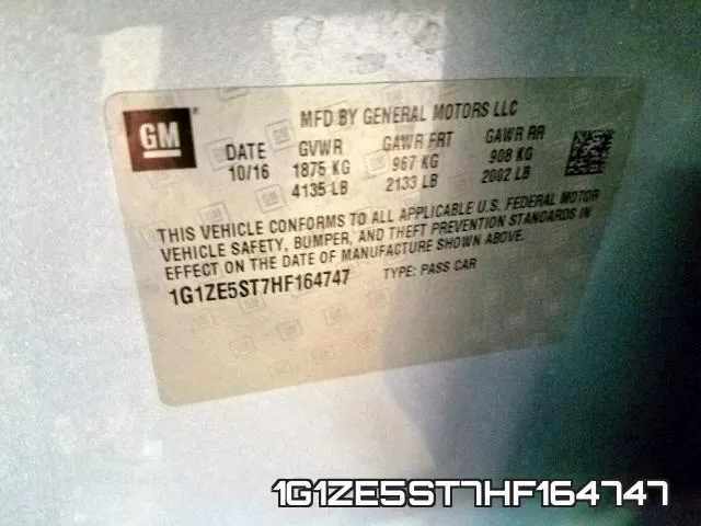 1G1ZE5ST7HF164747 фото 2