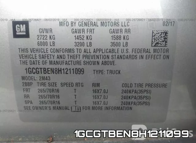 1GCGTBEN8H1211099 фото 5