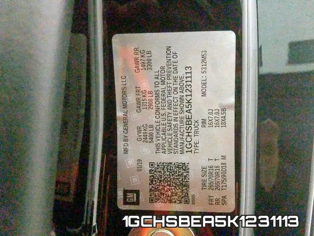 1GCHSBEA5K1231113 фото 2