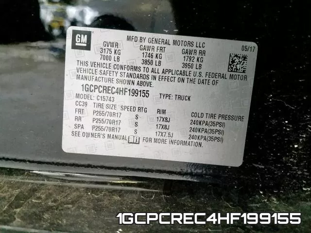 1GCPCREC4HF199155 фото 2
