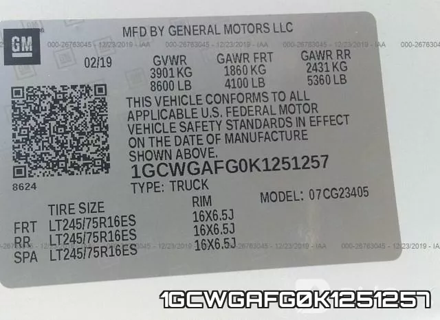 1GCWGAFG0K1251257 фото 8