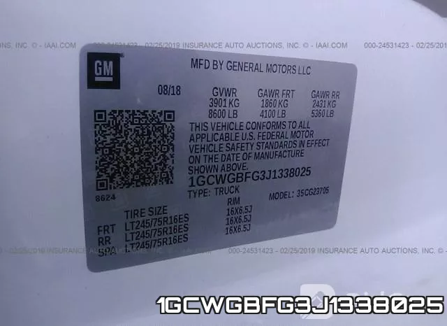1GCWGBFG3J1338025 фото 9