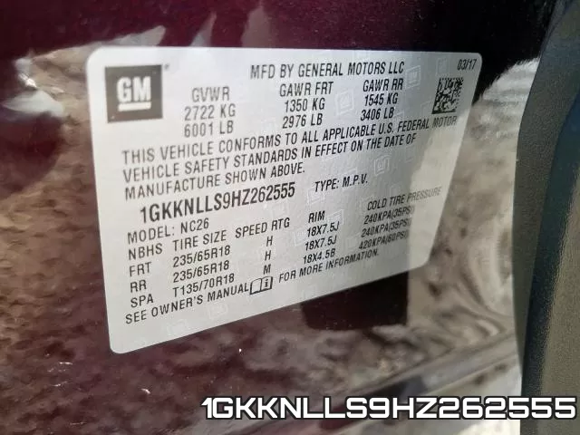 1GKKNLLS9HZ262555 фото 2