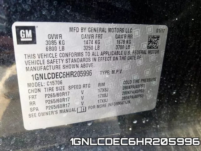 1GNLCDEC6HR205996 фото 2