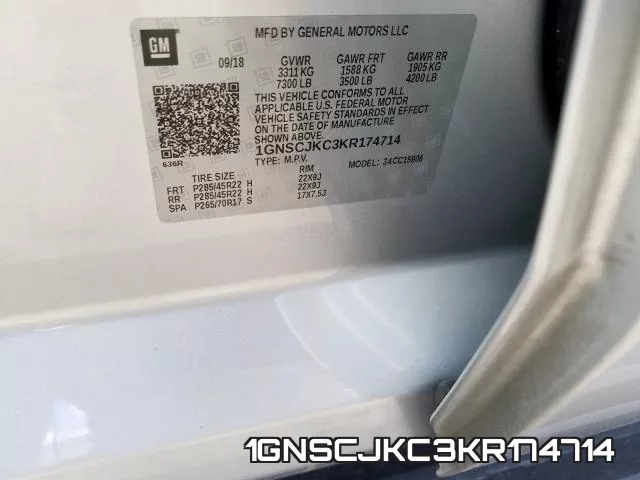 1GNSCJKC3KR174714 фото 2
